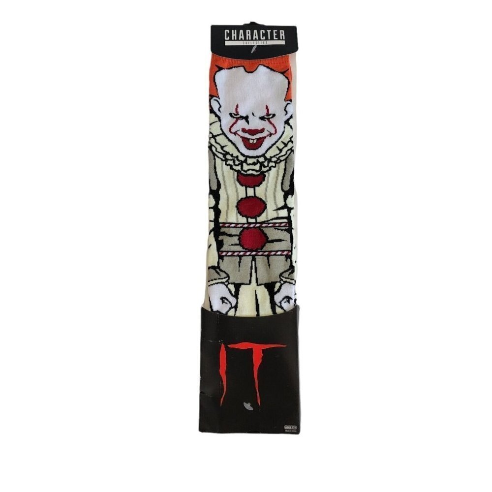 IT Pennywise Clown Black Red Halloween Horror Bioworld Mens Socks 10-13 NEW